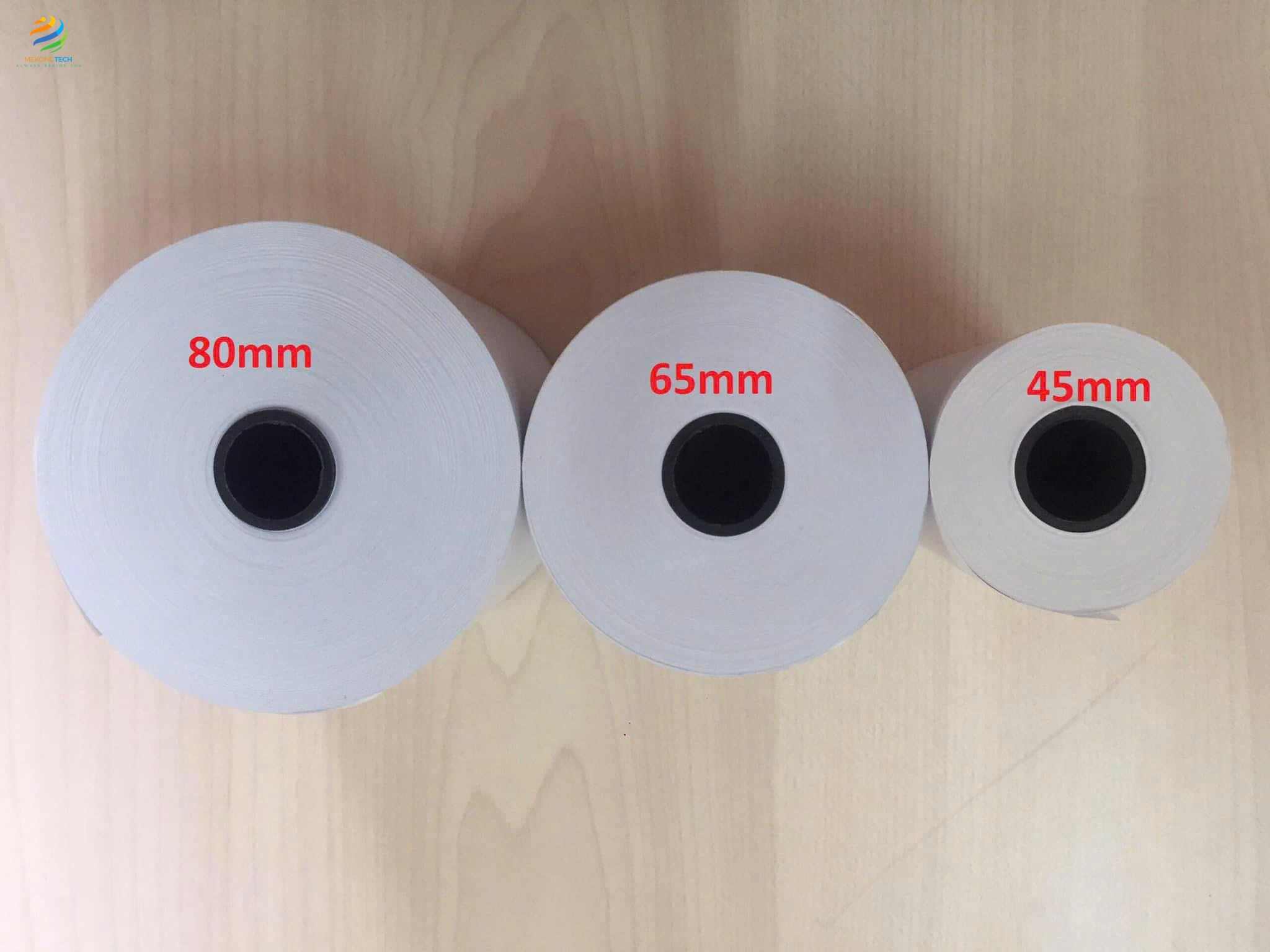 Có nhiều kích thước cho loại giấy in bill K80 cho khách hàng dể lựa chọn phù hợp điều kiện kinh tế